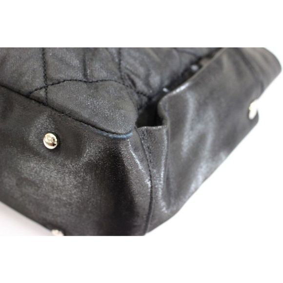 Chanel Paris Biarritz MM Shoulder Bag Black Cocomark Satin - Picture 7 of 12